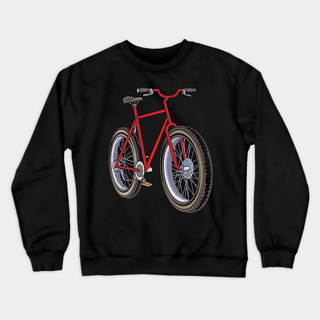 Fat Tire Mountain Bike Fat Tire Crewneck Sweatshirt by Shirtjaeger